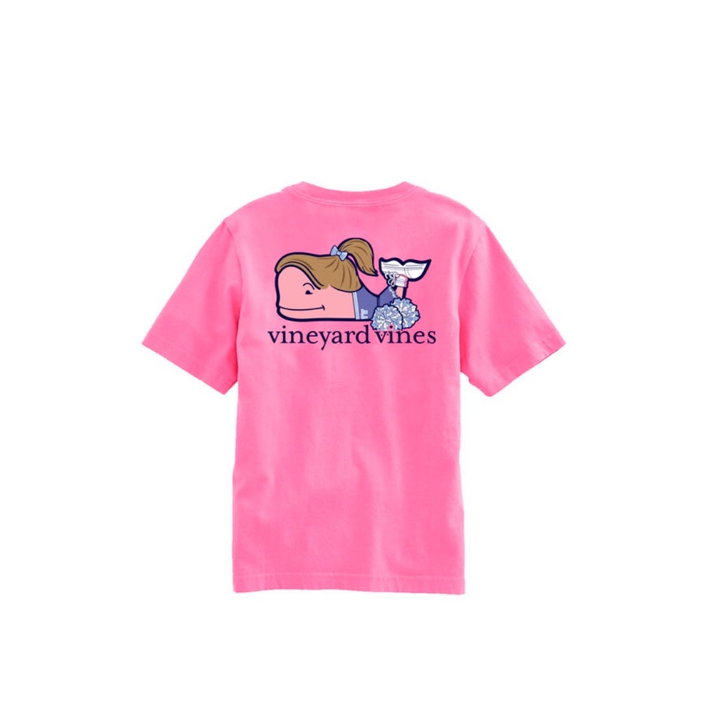 Girls' Glitter Cheerleader Whale Short-Sleeve Pocket Tee XL
